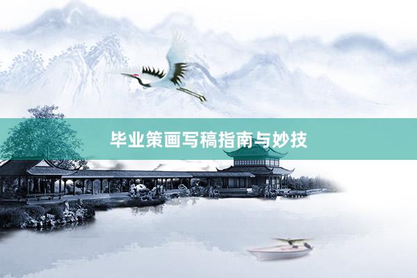 毕业策画写稿指南与妙技